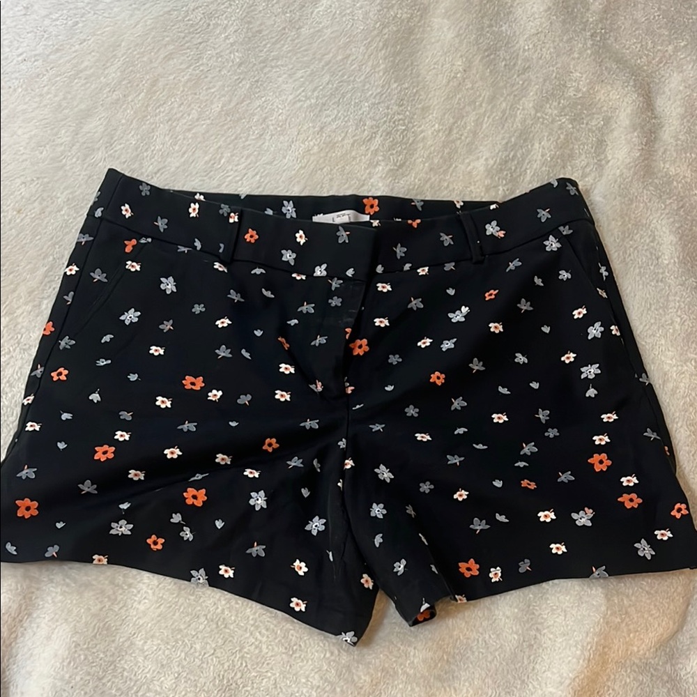 LOFT Black and Orange Bermuda Shorts Casual Summer Style
